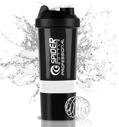 Dassio Spider Gym Shaker with Stainless Steel Mixer Ball & 2 Containers for Protein 500 ml Shaker