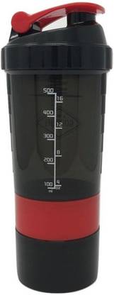 Glenora Bottle Brand Classic Shaker Cup Includes Blender Ball Whisk - Red 500 ml Shaker