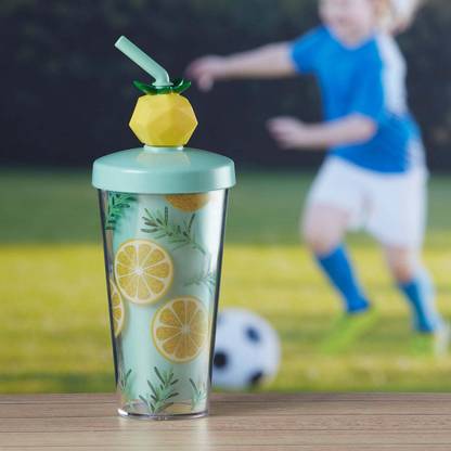 Kookee Acrylic Sipper, Tumbler Frosted with Straw and Lid (5863) 500 ml Sipper