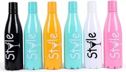 REGOLITH ENTERPRISES Unbreakable Fridge Water Bottle 1000 ml Water Bottles (Set of 6, Multicolor) 1000 ml Bottle