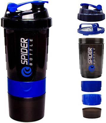 Smile world Spider shaker with Double compartment and mixing whisk 500 ml Shaker