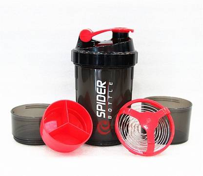 Baxter Spider Gym Shaker Bottle, 2 Compartments, Web Design Mixer 500 ml Bottle