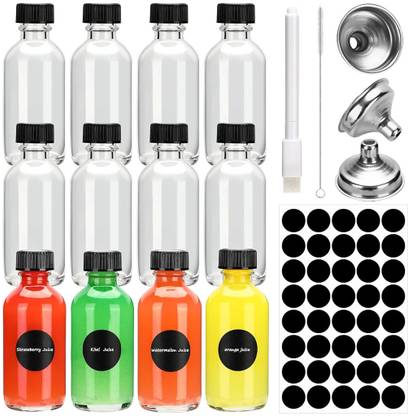 Zibuyu 12pcs Shot Bottles for Filling, 60ml Mini Glass Bottles with Lid, Small Glass 60 ml