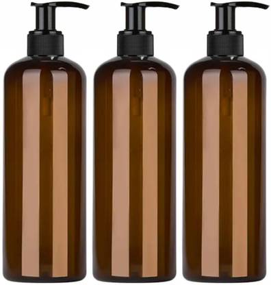 HARRODS Empty Amber Shampoo Pump Bottles 500 ml Bottle