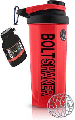 Dassio Protein Funnel & Bolt gym Shaker Bottle with Stainless Steel Mixer Ball Combo 700 ml Shaker