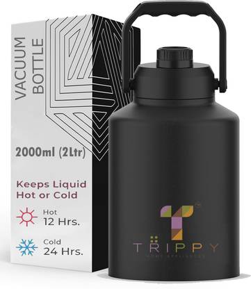 Trippy Stainless Steel Vacuum Water Bottle, Insulated(Cold for 24Hrs,Hot for 12Hrs) 2000 ml Bottle