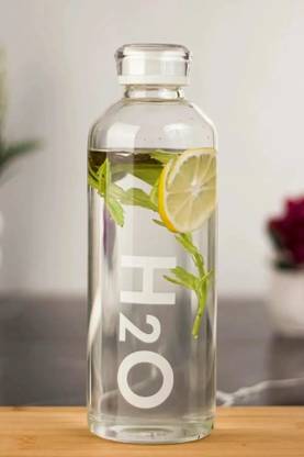 Flipkart SmartBuy Borosilicate H2O Glass Bottle with Clear Leakproof Airtight Lid Reusable Glass 1000 ml Bottle