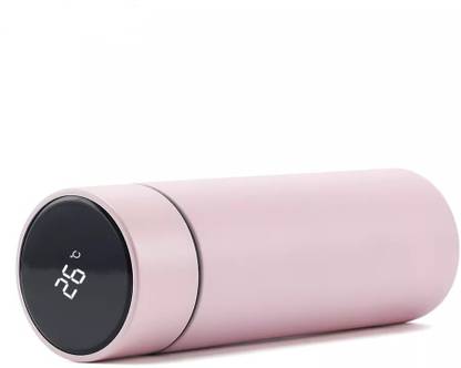 Liv Plus # PINK TEMPATURE WATER BOTTLE WITH LED DISPLAY 500 ML MULTICOLOUR 500 ml Flask