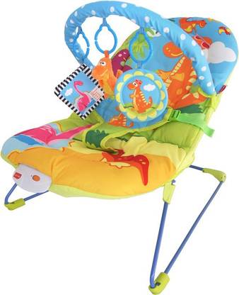 LuvLap Little Dino Baby Bouncer with Soothing Vibration and Music Rocker and Bouncer