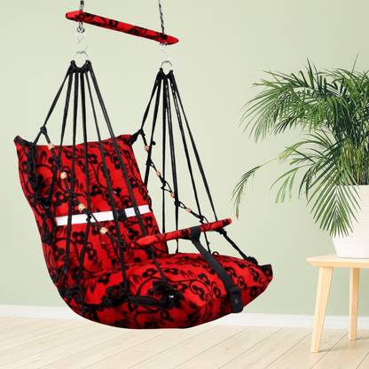 द देव सुपर स्टोर Cotton Swing for Kids, Chair Foldable Jhula for 1-3 Years (Red)_(D4) झूले