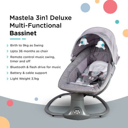 mastela 3-in-1 Deluxe Multi-Functional Bassinet/Swing & Napper Swings