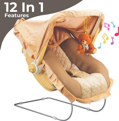 mama luv mee Premium Quality | Deluxe 12 in 1 Musical Carry Cot | Baby Rocker and Bouncer
