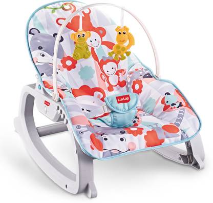 LuvLap Animal Kingdom 3-in-1 Baby Rocker Rocker with Soothing Music and Vibration, Rocker