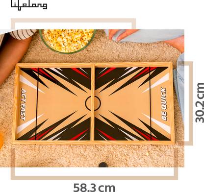 Lifelong Slingo 3-in-1 Wooden Board Game | Fastest Finger First, Ludo, Snakes & Ladders Finger Sling