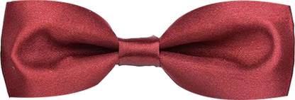 CALIXTO Single Layer Bow Tie For Men and Boys Solid Maroon Color Self Bow