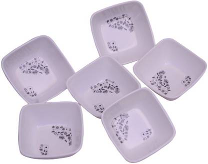 CARNIVAL Melamine Serving Bowl Square Lito(918)Serving Bowl/Veg Bowl Set 6 Pcs of Melamine
