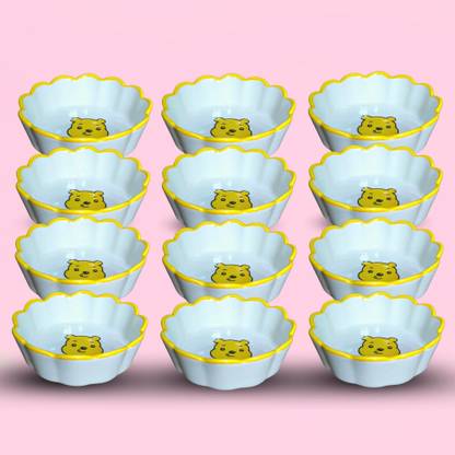 Lellow Porcelain, Ceramic Sauce Bowl 100ml Japanese Style Set of 12 for Ice-Cream|Cereal|Fruits - Home & Restaurants