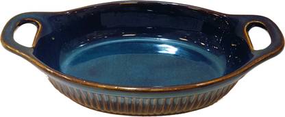 Lemon Tree Ceramic Serving Bowl Oval Shape Ceramic Stoneware Serving/Baking/Dish/Bowl with Handle, Oven Safe