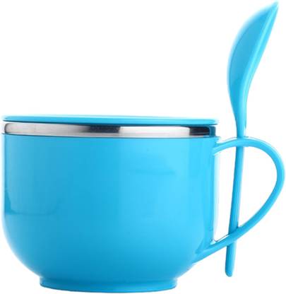 Solomon Stainless Steel Soup Bowl Premium Quality Noodles Bowl With Cap Lid & Spoon Holder