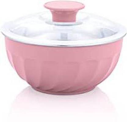 JOYNAA Stainless Steel Serving Bowl Microwave Utensils Mixing & Serving Bowl with Transparent Lids (800 ML, 1200ML)