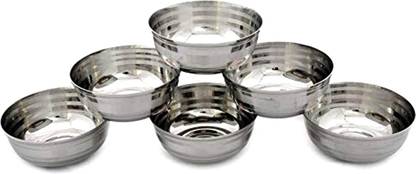 Dynore Stainless Steel Vegetable Bowl 6 pcs stainless steel sabji bowls