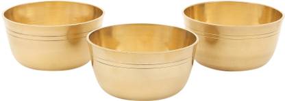 DOKCHAN Brass Decorative Bowl Hand Crafted Brass Pooja katori 30 ml Brass Decorative Bowl set of 3 Disposable