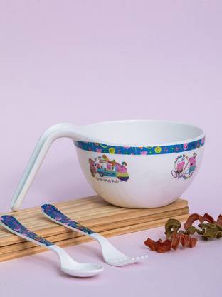 Servewell Melamine Candy Bowl Maggie Bowl and Fork and Spoon Set 3 pc - Peppa Pig