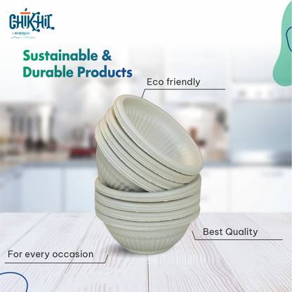 Chikhil Biocomposite Dessert Bowl Party Bowl, Made of Corn Starch 150ml Disposable