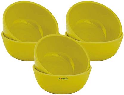 HOMESTIC Plastic Mixing Bowl Round Microwave Safe Square Katori 250 Ml (Set of 6) Green