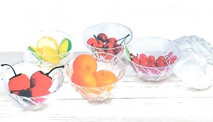 Mainstays Glass Dessert Bowl Imported Glass Bowl Set 6U 250ml each,Snacks/Fruits
