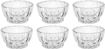 crockware Glass Dessert Bowl Glass Serving Bowl Crockware Crystal Clear Bowl (Pack of 6, Clear)