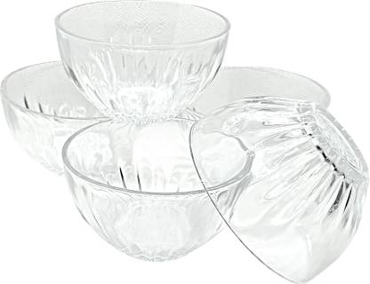 crockware Glass Dessert Bowl Classic Glass Serving Bowl Dessert Bowls, Serving Bowl,120ml (Pack of 6 Clear)