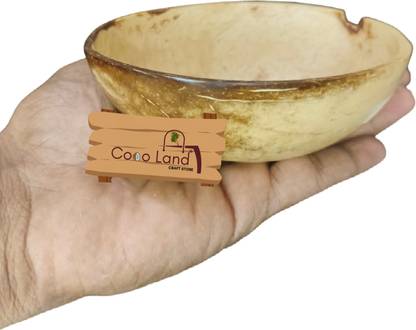Coco Land Wooden Dessert Bowl Coconut Shell Pudding Pot (LARGE SIZE Pack of 1) 250 ml.