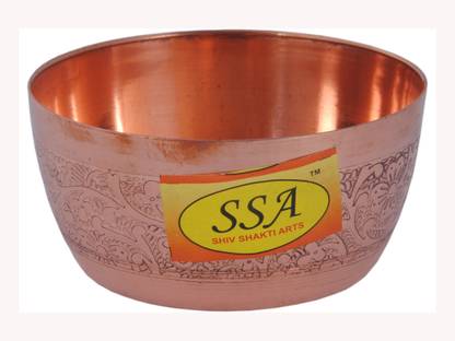 Shivshakti Arts Copper Dessert Bowl Copper Embossed Design Katori Bowl  Volume -150 ml::Set Of 1