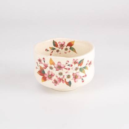 ICHIYAMA Porcelain Mixing Bowl Sakura Matcha Bowl | 1 Porcelain Japanese Matcha Bowl (270 ml) |