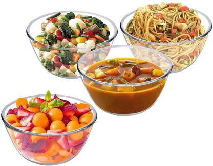 Cutting EDGE Glass Mixing Bowl (500 ml Each) Borosilicate Mixing/Serving Without Lid Glass Bowl for Kitchen