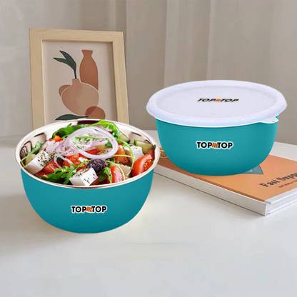 Topmtop Stainless Steel Storage Bowl Microwave Safe Bowls Airtight And Leak Proof Container Bowl Capacity 450ml,