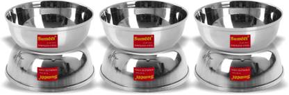 Sumeet Stainless Steel Serving Bowl Stainless Steel Heavy Gauge Bowl / Wati set with Mirror Finish 12cm Dia (350 Ml) - Set of 6pc