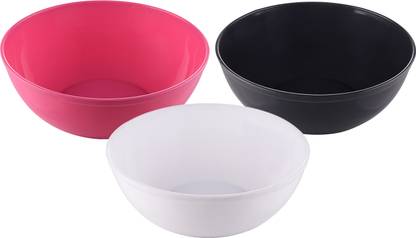 KUBER INDUSTRIES Plastic Serving Bowl Plastic Dishwasher Safe Bowls|Bowls for kitchen|2000 ML|Pack of 3|Multicolor