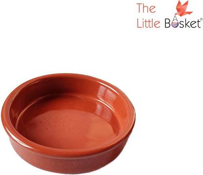The Little Basket Ceramic Serving Bowl Handmade Brown Terracotta Round Glazed Mitti Clay Pot Salamanca Casserole