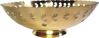 Hatekhori Brass Serving Bowl Traditional Fruit Bowl for Pooja and Rituals - Size- 7 inch