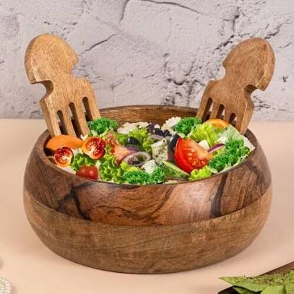 DREAMY WALLS Wooden Salad Bowl
