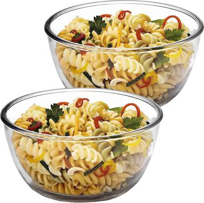 MDNSHO Glass Mixing Bowl Borosilicate Glass Mixing & Serving Bowl, & Microwave oven Safe Bowl, 1370 ml Disposable