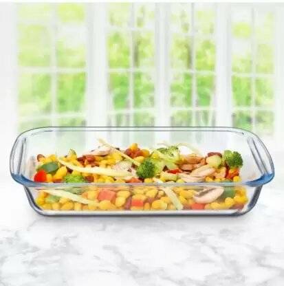 smile4ever Glass Serving Bowl Borosilicate Glass Square Baking Dish Microwave Oven Safe