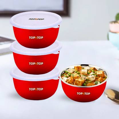 Topmtop Stainless Steel Storage Bowl Microwave Safe Bowls Set with Lid Mixing Bowl Set Food Storage Each Bowl 450ml,