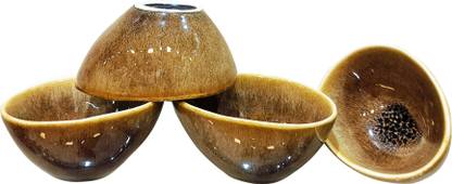 Lemon Tree Ceramic Serving Bowl Ceramic Oval Shape Stoneware 4 Pcs Dish Serving Bowl Set for Kitchen & Dining