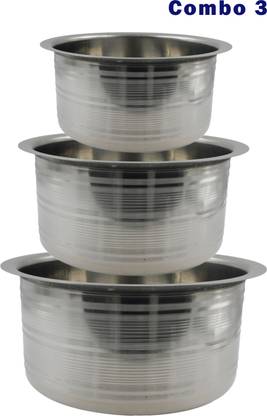 HOMORAA Stainless Steel Mixing Bowl Stainless Steel ST Top Bagola Stee Patra