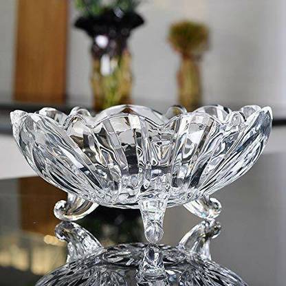 GREEN KIVVI Glass Storage Bowl Fruit Bowl, Dining & Centre Table Bowl. Serving Bowl For Home & Kitchen