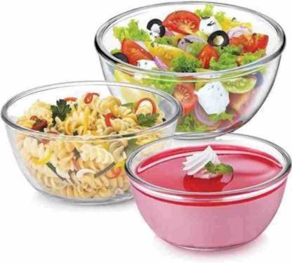 MDNSHO Glass Mixing Bowl BOROSILICATE GLASS MICROWAVE OVEN SAFE SERVING MIXING BOWL Disposable