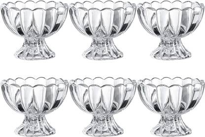 Antique Buyer Glass Dessert Bowl flower Glass Ice Cream Bowl Set, 120 ml, Dessert Bowl, Perfect for Fruit Salad or Pudding (Pack of 6) Glass Disposable Storage Bowl (Multicolor, Pack of 6) Glass Disposable Dessert Bowl (Multicolor, Pack of 6) Glass Disposable Candy Bowl (Clear, Pack of 6)